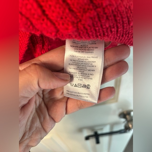 By Anthropologie Mock Neck Red Sweater Tank Knit Size X-Large - Picture 7 of 9